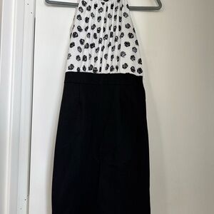New York & Company Black and White Halter Dress